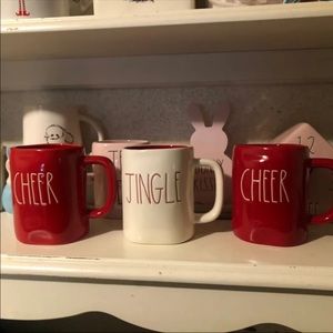 New Rae Dunn Christmas mugs set of 3 2 red cheer